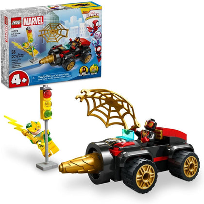 LEGO® Marvel Spidey and his Amazing Friends Drill Spinner Vehicle with Miles Morales 10792 Building Kit, 58 Pieces