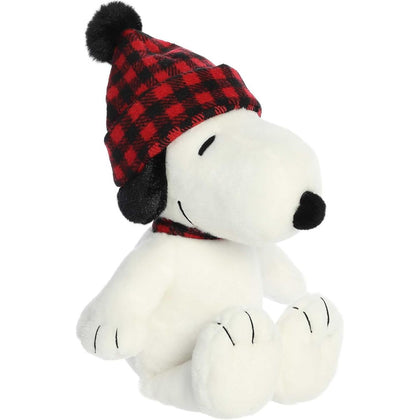 Aurora® Peanuts Winter Plaid Snoopy 11 Inch Stuffed Animal Toy