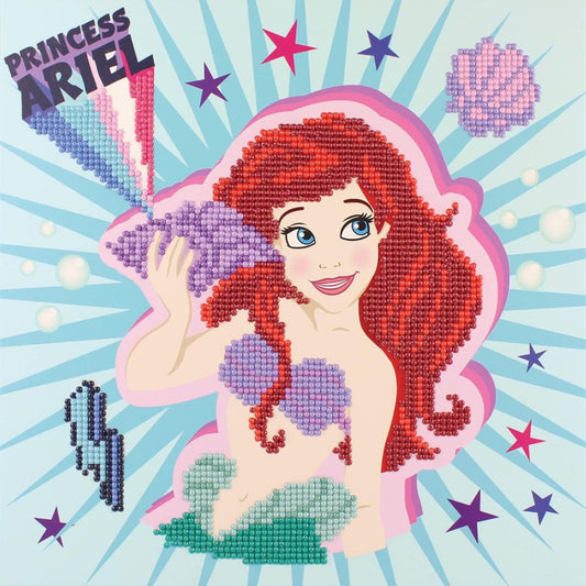 DIAMOND DOTZ, DOTZ Box Disney Little Mermaid Ariel POW-ER Diamond Art Painting Kit 11" X 11"