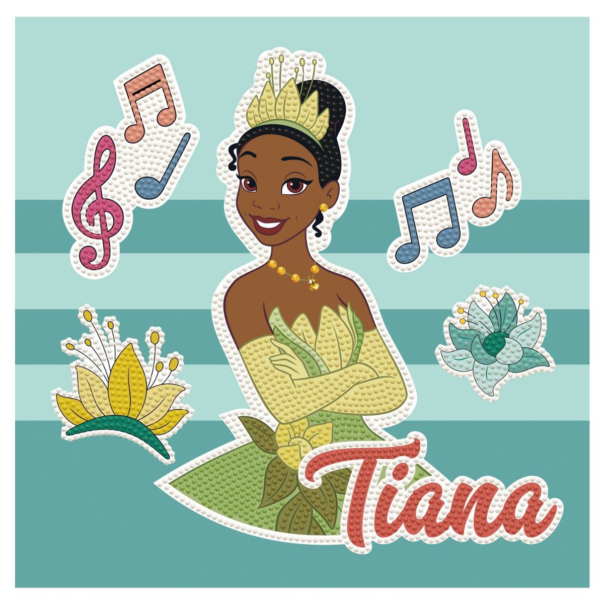 DIAMOND DOTZ, DOTZ Box Disney The Princess and the Frog, Tiana Diamond Art Painting Kit 11" X 11"