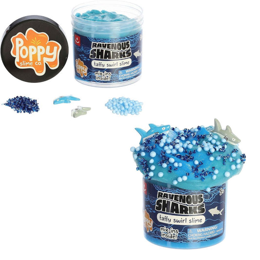 Aurora Toys Poppy Slime Co. Ravenous Sharks Taffy Swirl Slime