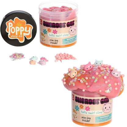 Aurora Toys Poppy Slime Co. Sherbet Cat Taffy Swirl Slime