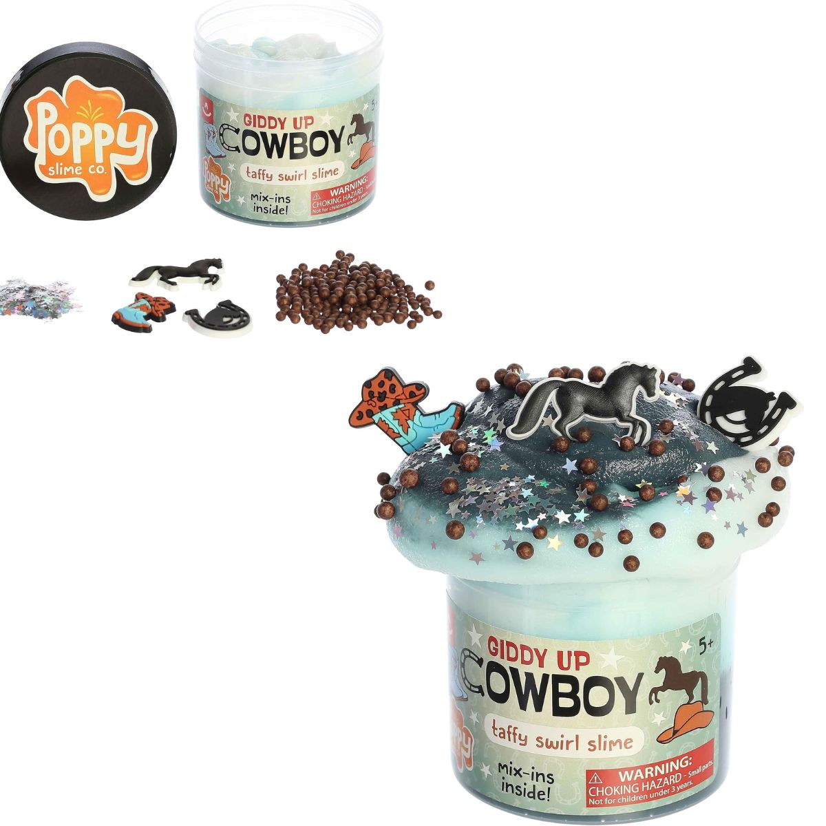 Aurora Toys Poppy Slime Co. Giddy Up Cowboy Taffy Swirl Slime