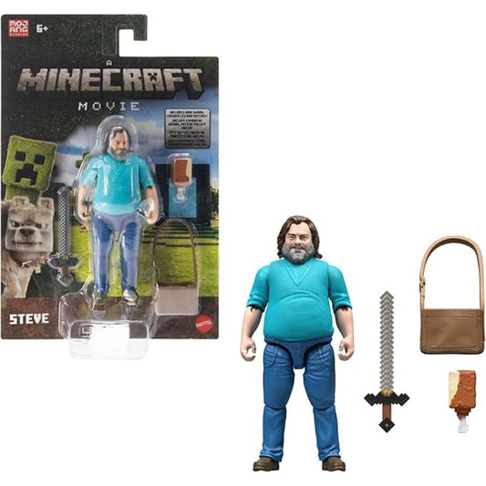Mattel A Minecraft Movie 4" Inch Steve Action Figure & Accessories