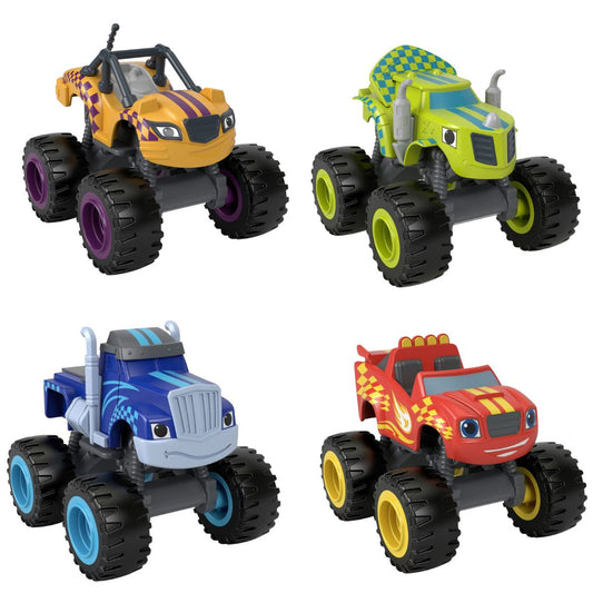 Fisher-Price Nickelodeon Blaze and the Monster Machines Diecast Vehicle, Racing Flag Set of 4 Vehicles