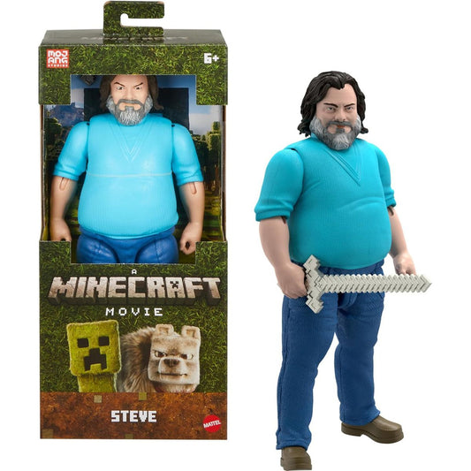 A Minecraft Movie Large-Scale 12" Inch Posable Steve Action Figure Toy