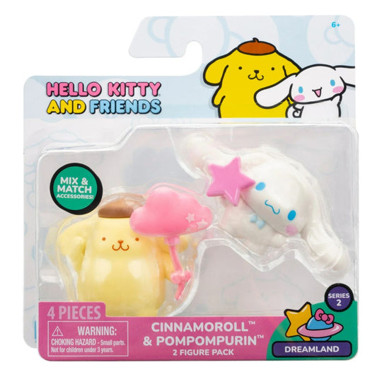 Hello Kitty® and Friends 2" Inch Dreamland 2 Figure Pack, Cinnamoroll & Pompompurin