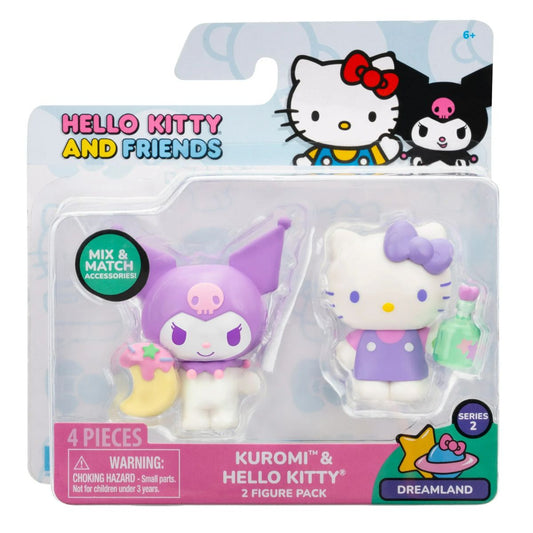 Hello Kitty® and Friends 2" Inch Dreamland 2 Figure Pack, Kuromi & Hello Kitty