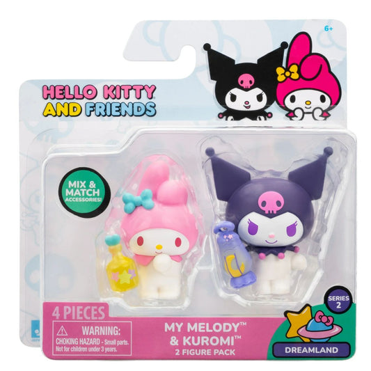 Hello Kitty® and Friends 2" Inch Dreamland 2 Figure Pack, My Melody & Kuromi