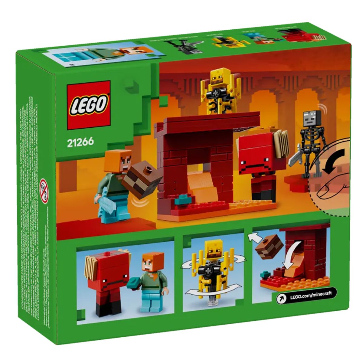 LEGO® Minecraft Nether Lava Battle Building Kit 21266, 99 Pieces