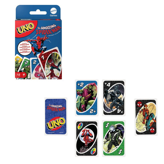 UNO The Amazing Spider-Man Standard Game with Special Web Swing Rule for 2 to 10 Players