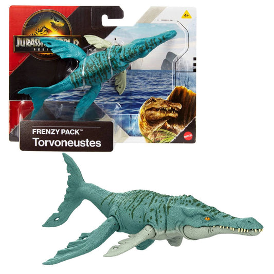 Jurassic World Rebirth Frenzy Pack Torvoneustes 7" Inch Dinosaur Figure with Digital Play