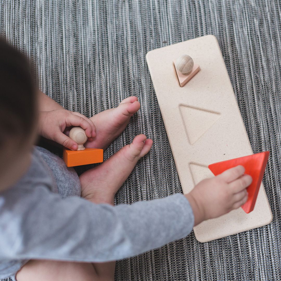 PlanToys® Triangle Matching 4 Piece Toddler Puzzle Puzzle