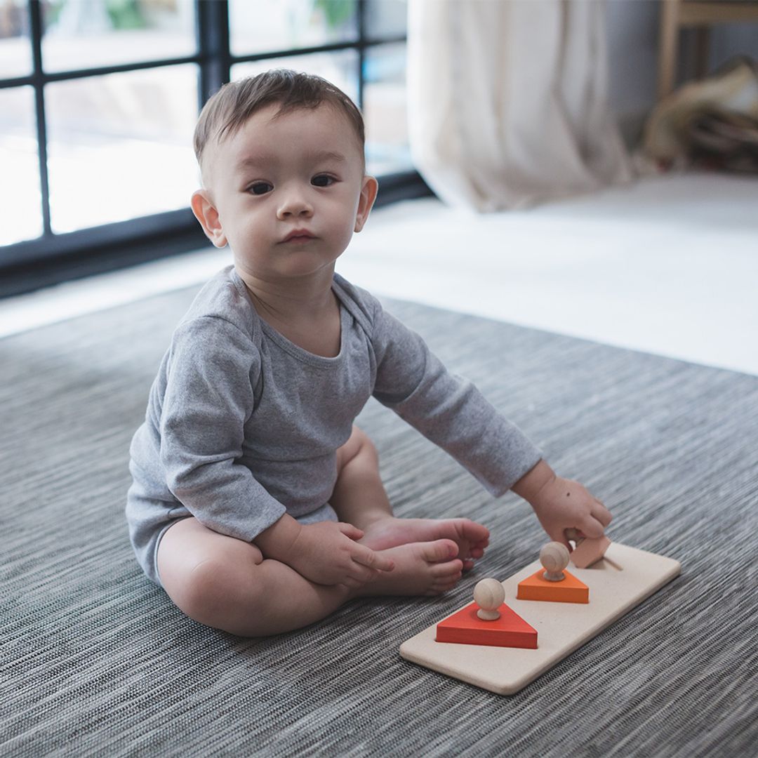 PlanToys® Triangle Matching 4 Piece Toddler Puzzle Puzzle