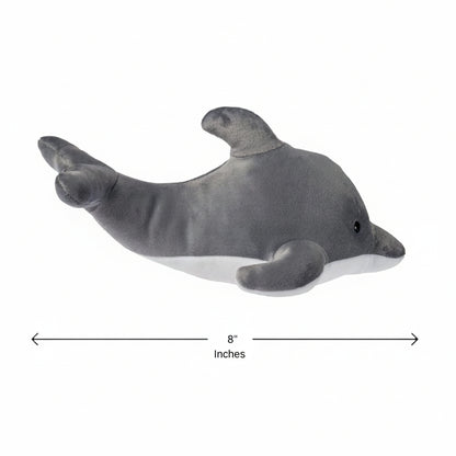 Side view of the Mary Meyer dolphin stuffed animal showing its plush flippers and huggable shape.
