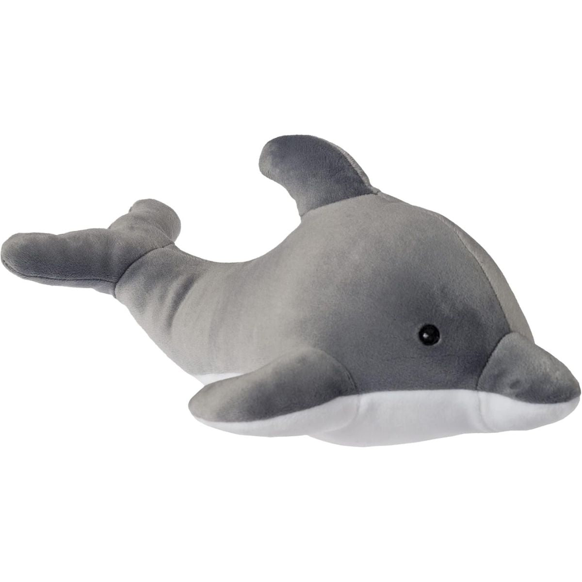 Mary Meyer Smootheez Dolphin 8-inch ultra-soft squishy stuffed animal in grey and white.