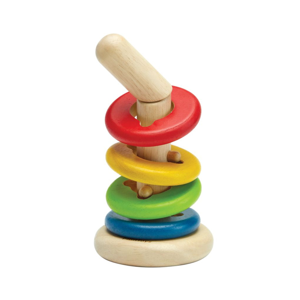 PlanToys® Twist & Sort Wooden Stacking Toy with Twisting Rod