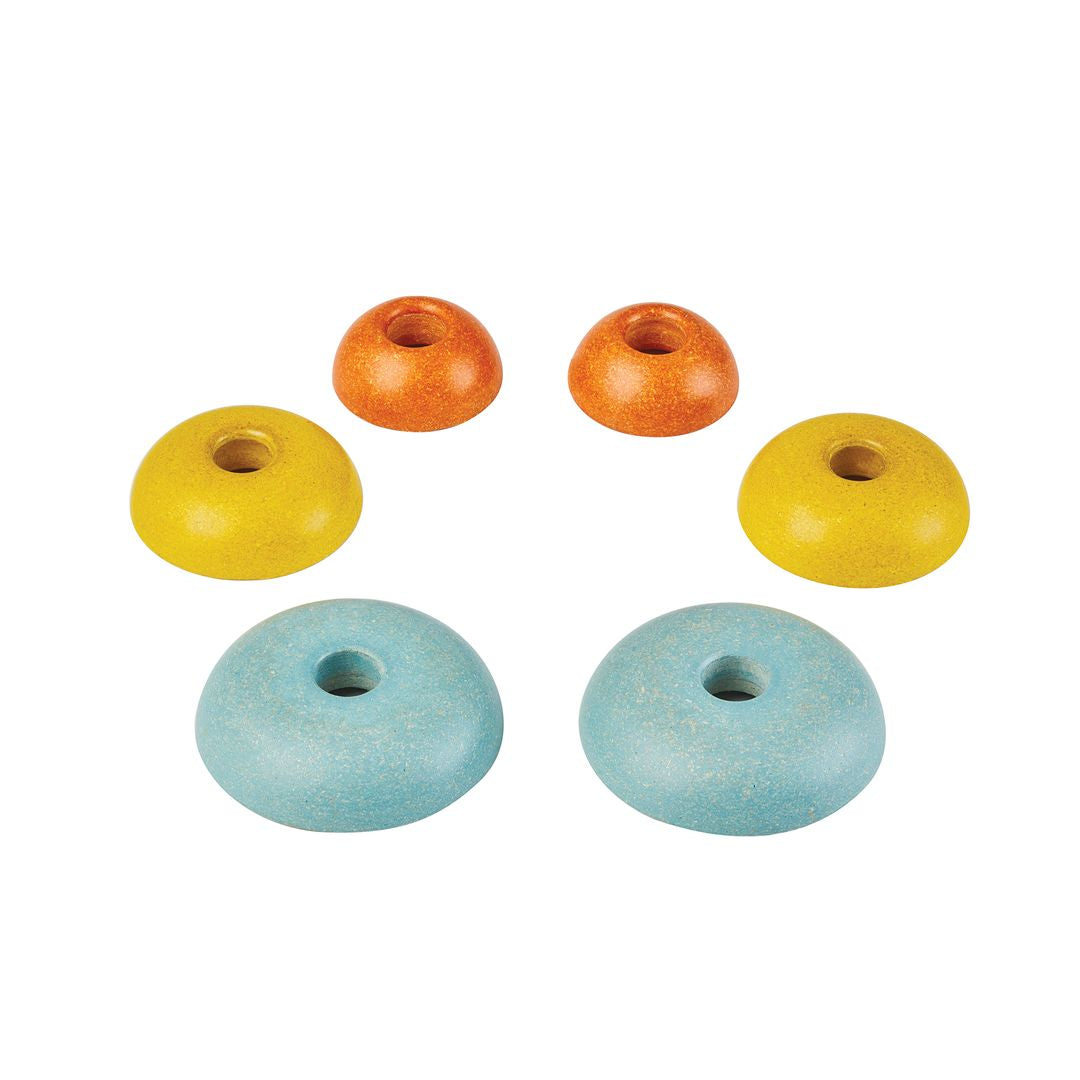 PlanToys 7-Piece Wooden Stacking Ring Activity Toy Cups