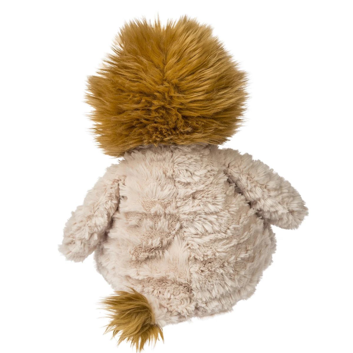 14-inch Mary Meyer lion sitting upright, highlighting its floppy understuffed body and plush tail.