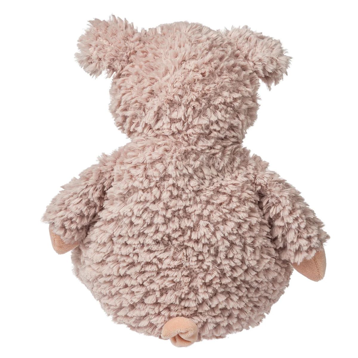 Back view of the slouchy Snuggables pig plush showing its weighted bottom and soft snout.