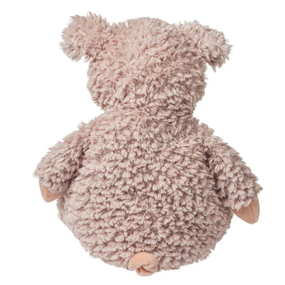 Back view of the slouchy Snuggables pig plush showing its weighted bottom and soft snout.