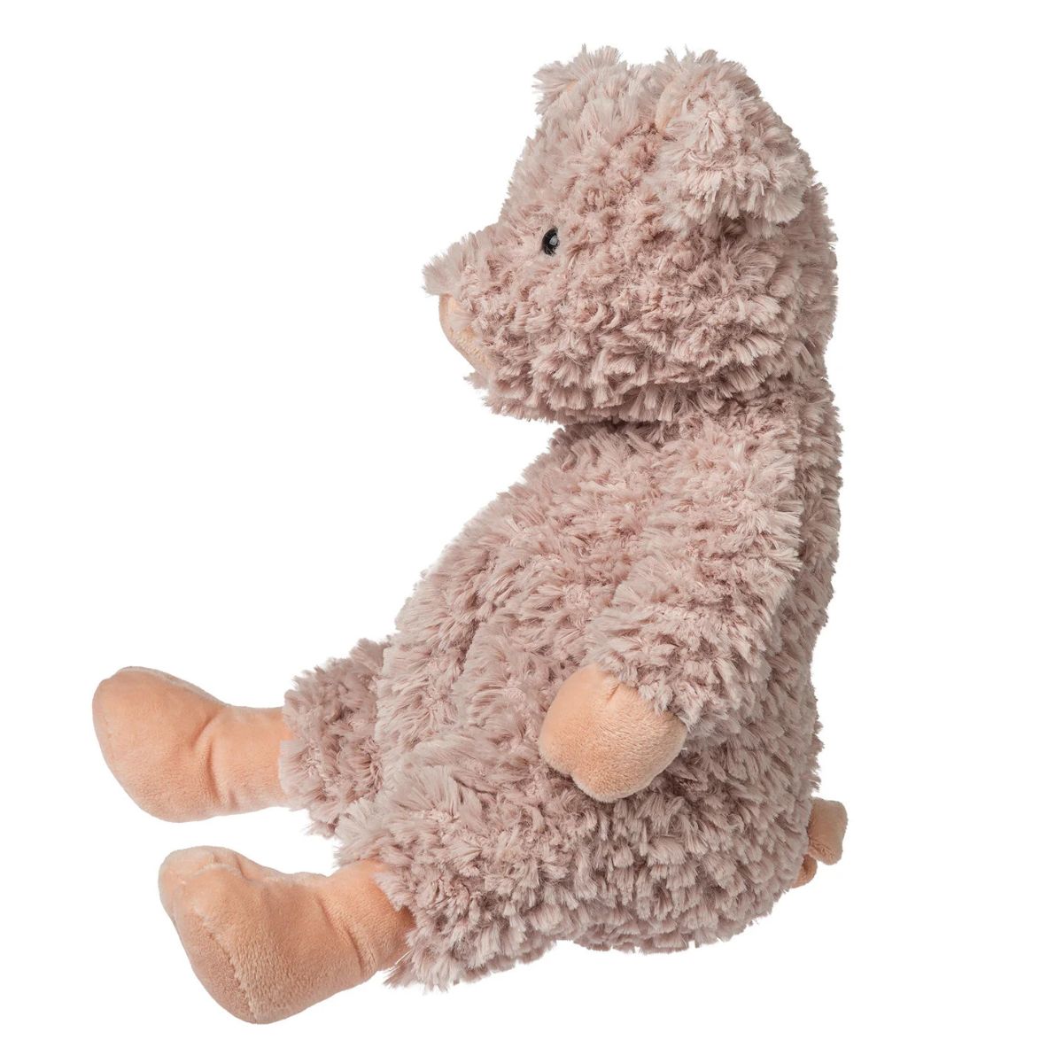 14-inch Mary Meyer pig sitting upright, highlighting its floppy understuffed body and folded ears.