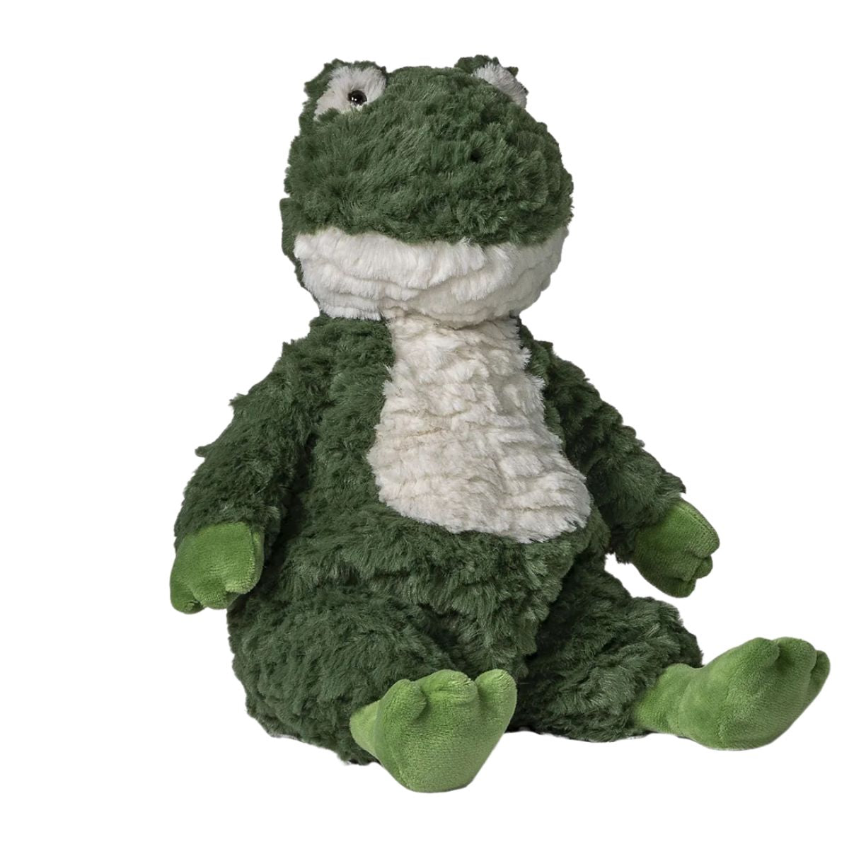 Mary Meyer Snuggables Frog 14-inch ultra-soft floppy stuffed animal in green and white.