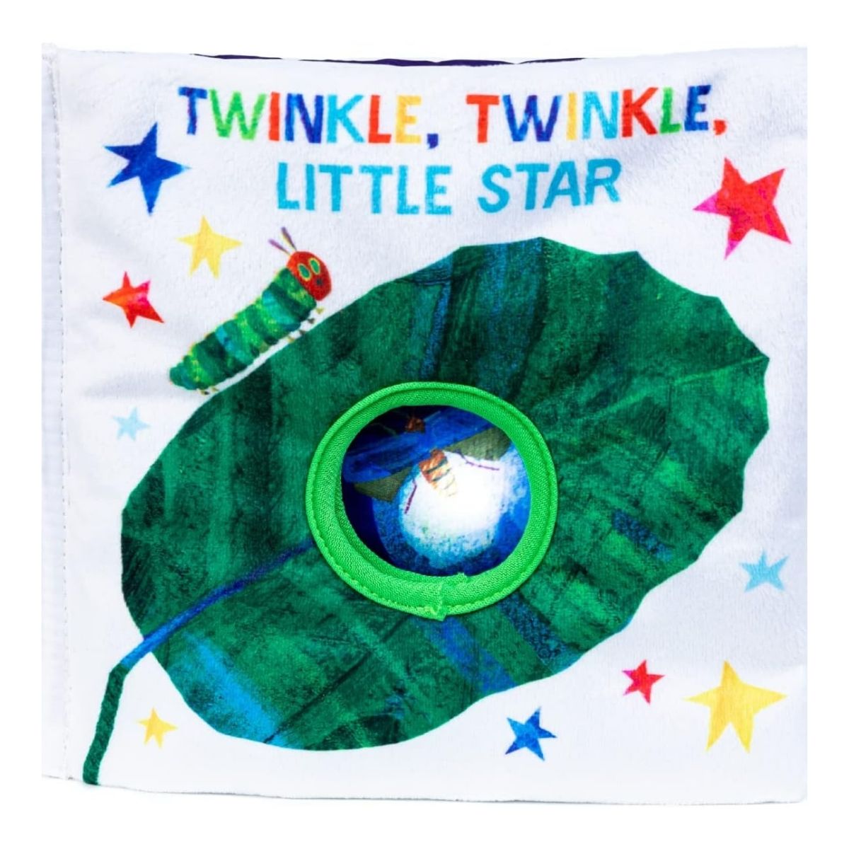 World of Eric Carle 7-inch soft activity book front cover displaying the Very Hungry Caterpillar on a leaf under the text Twinkle Twinkle Little Star.