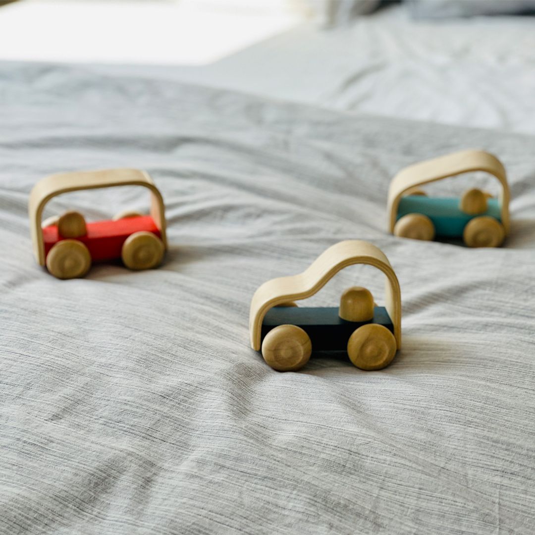 PlanToys® Vroom Wooden Push Car Truck, Teal