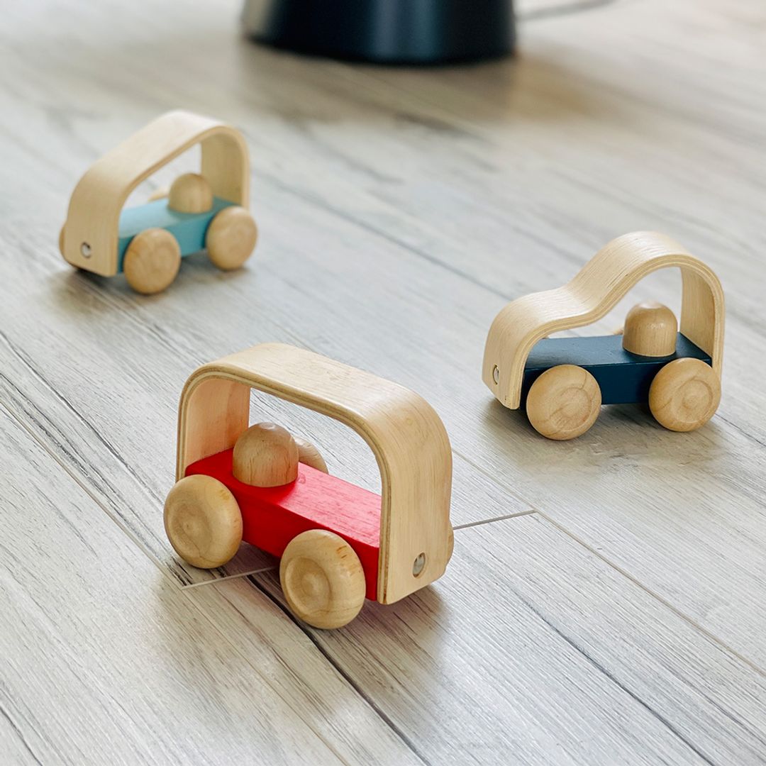PlanToys® Vroom Wooden Push Car Truck, Teal