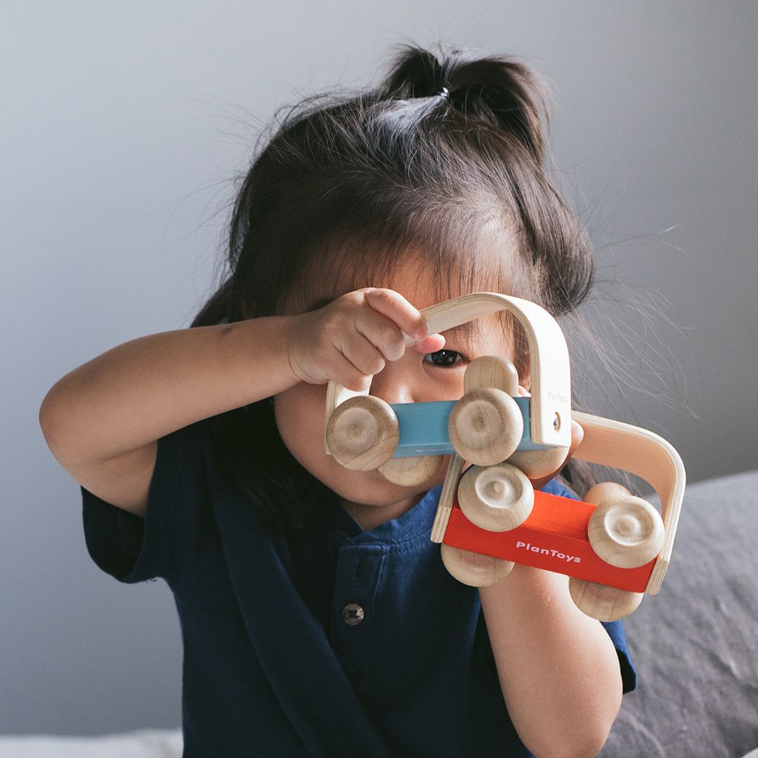 PlanToys® Vroom Wooden Push Car Truck, Teal