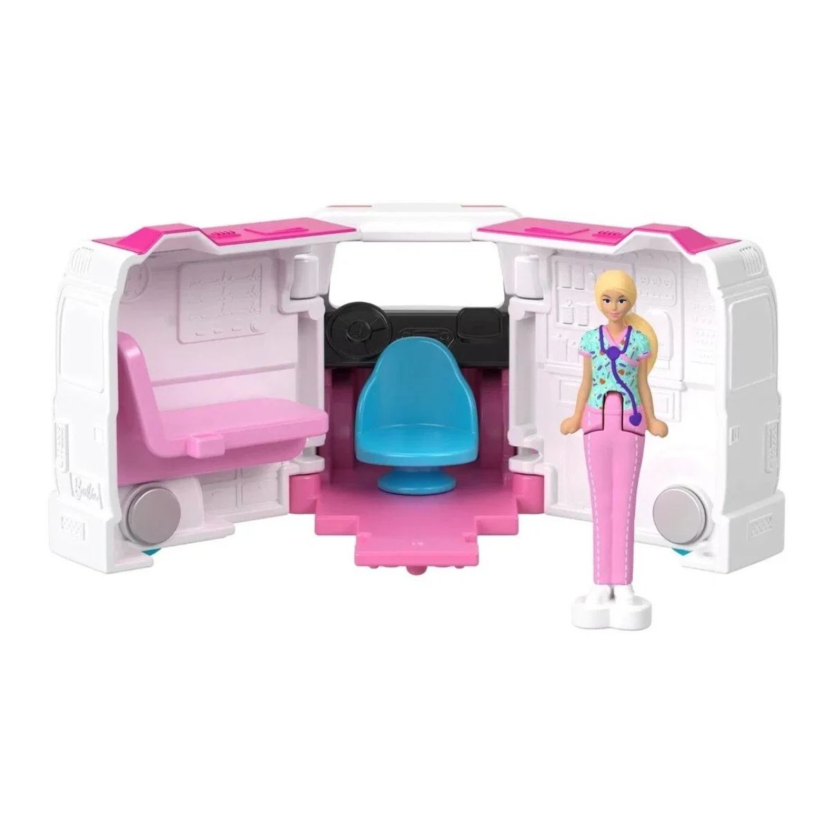 Barbie Mini BarbieLand 1.5" Inch Doll with Color Changing Care Clinic Vehicle Set