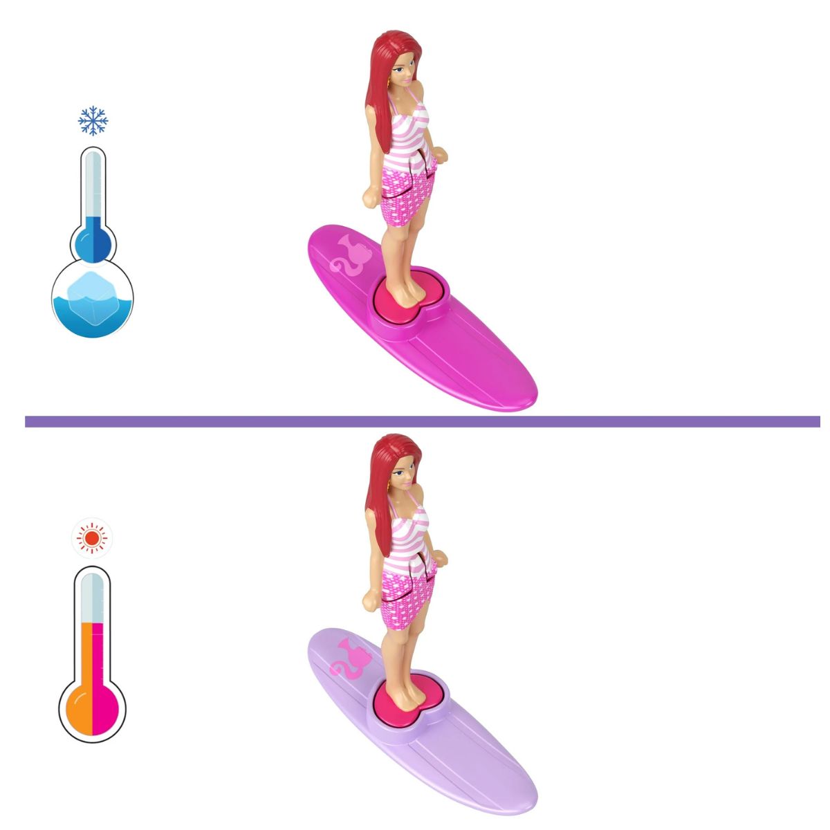 Barbie Mini BarbieLand 1.5" Inch Doll with Color Changing Beach Convertible Vehicle Set