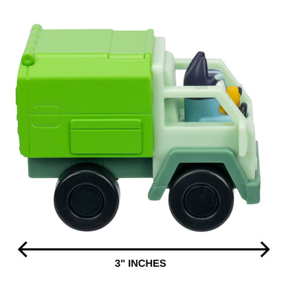 Bluey 3" Inch Mini Racers Vehicle Car, Garbage Truck Bluey