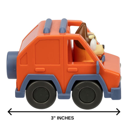 Bluey 3" Inch Mini Racers Vehicle Car, Heeler 4WD Chilli