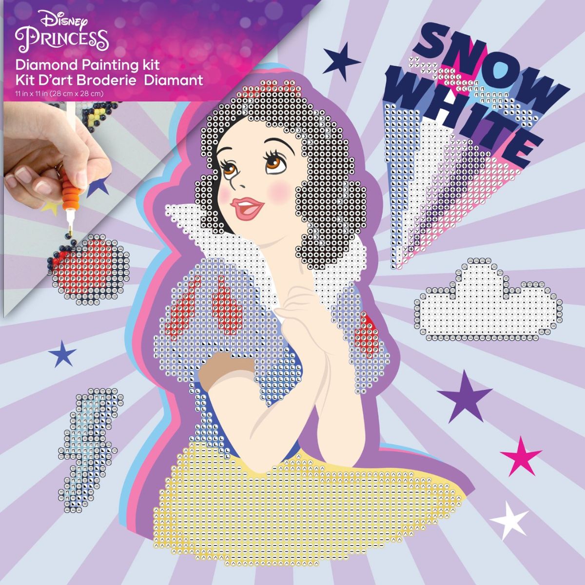 DIAMOND DOTZ, DOTZ Box Disney Snow White POW-ER Diamond Art Painting Kit 11" X 11"
