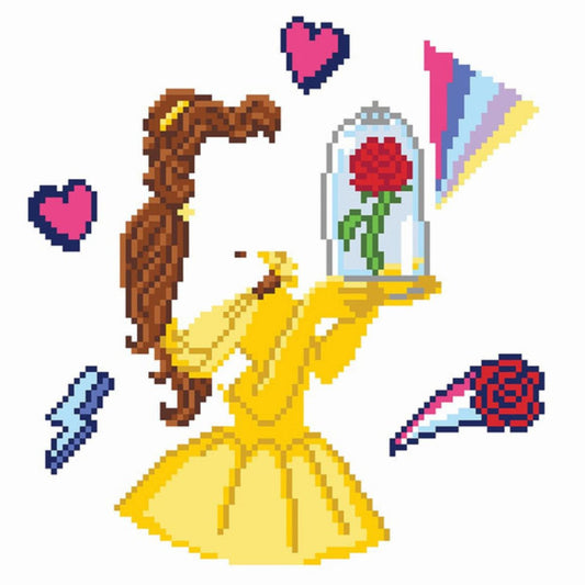 DIAMOND DOTZ, DOTZ Box Disney Beauty and the Beast Belle POW-ER Diamond Art Painting Kit 11" X 11"