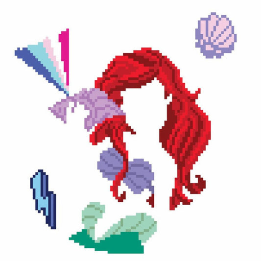 DIAMOND DOTZ, DOTZ Box Disney Little Mermaid Ariel POW-ER Diamond Art Painting Kit 11" X 11"
