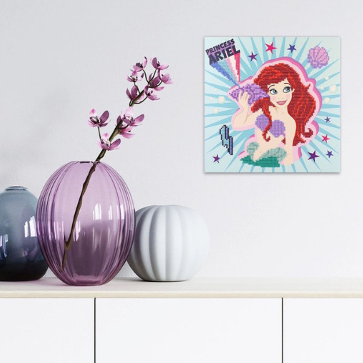 DIAMOND DOTZ, DOTZ Box Disney Little Mermaid Ariel POW-ER Diamond Art Painting Kit 11" X 11"