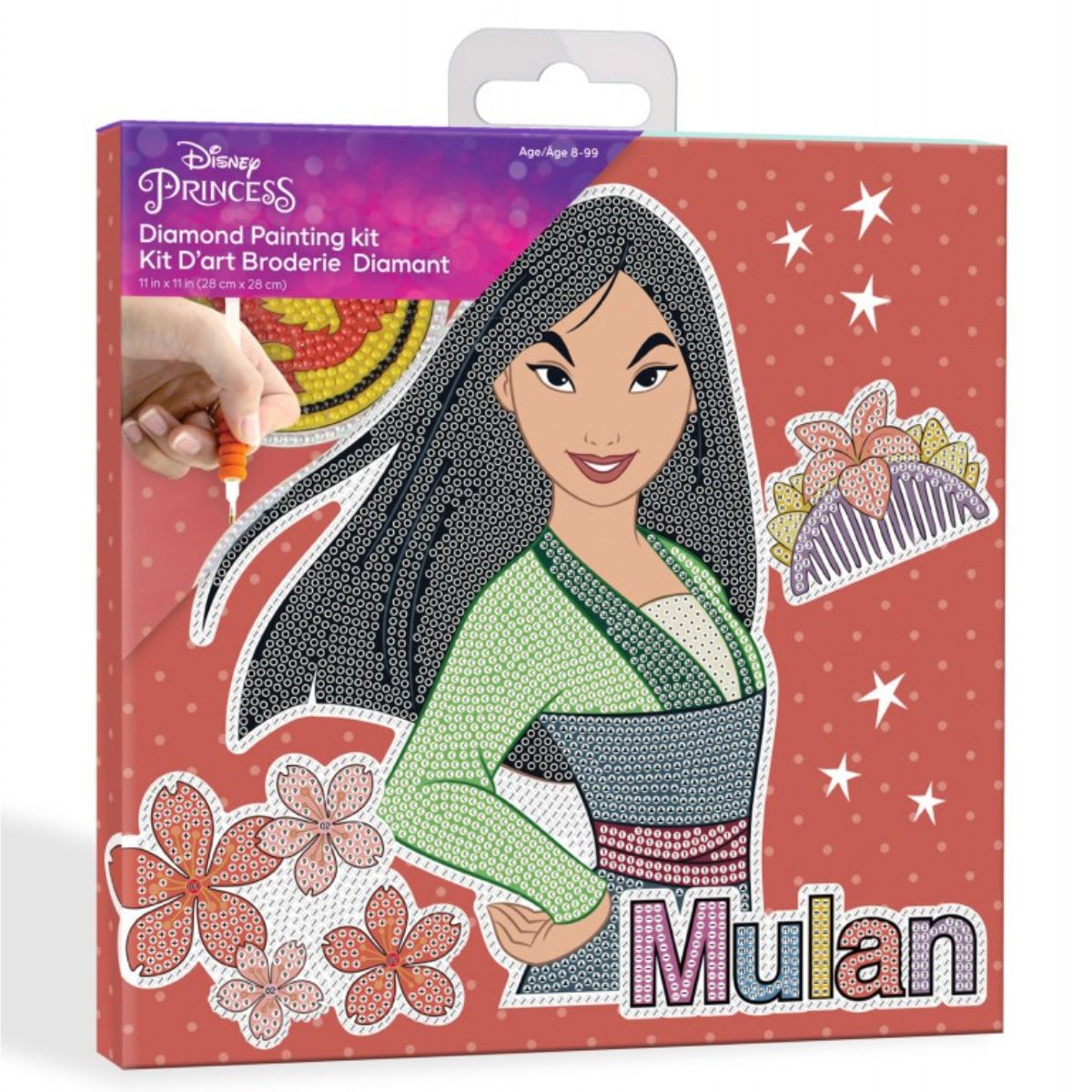 DIAMOND DOTZ, DOTZ Box Disney Mulan  Diamond Art Painting Kit 11" X 11"