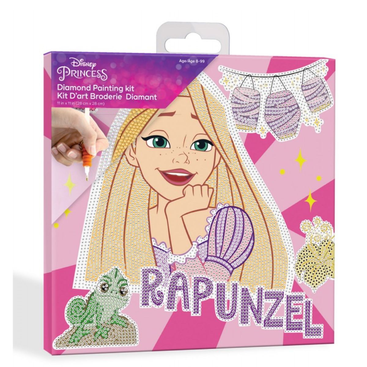 DIAMOND DOTZ, DOTZ Box Disney Tangled, Rapunzel Diamond Art Painting Kit 11" X 11"
