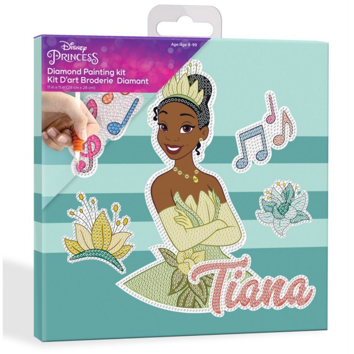 DIAMOND DOTZ, DOTZ Box Disney The Princess and the Frog, Tiana Diamond Art Painting Kit 11" X 11"
