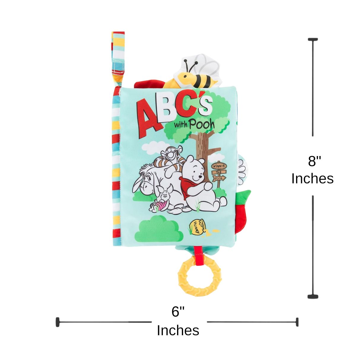 Disney Winnie the Pooh ABC's with Pooh 8" Inch Soft Activity Teether Book Toy