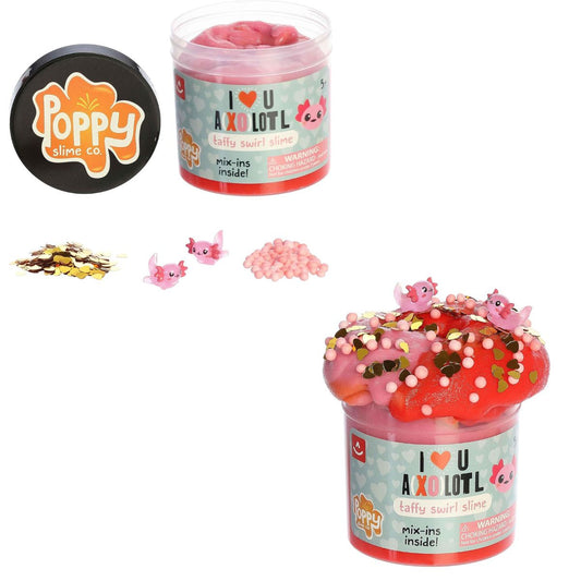 Aurora Toys Poppy Slime Co. I Love U Axolotl Taffy Swirl Slime