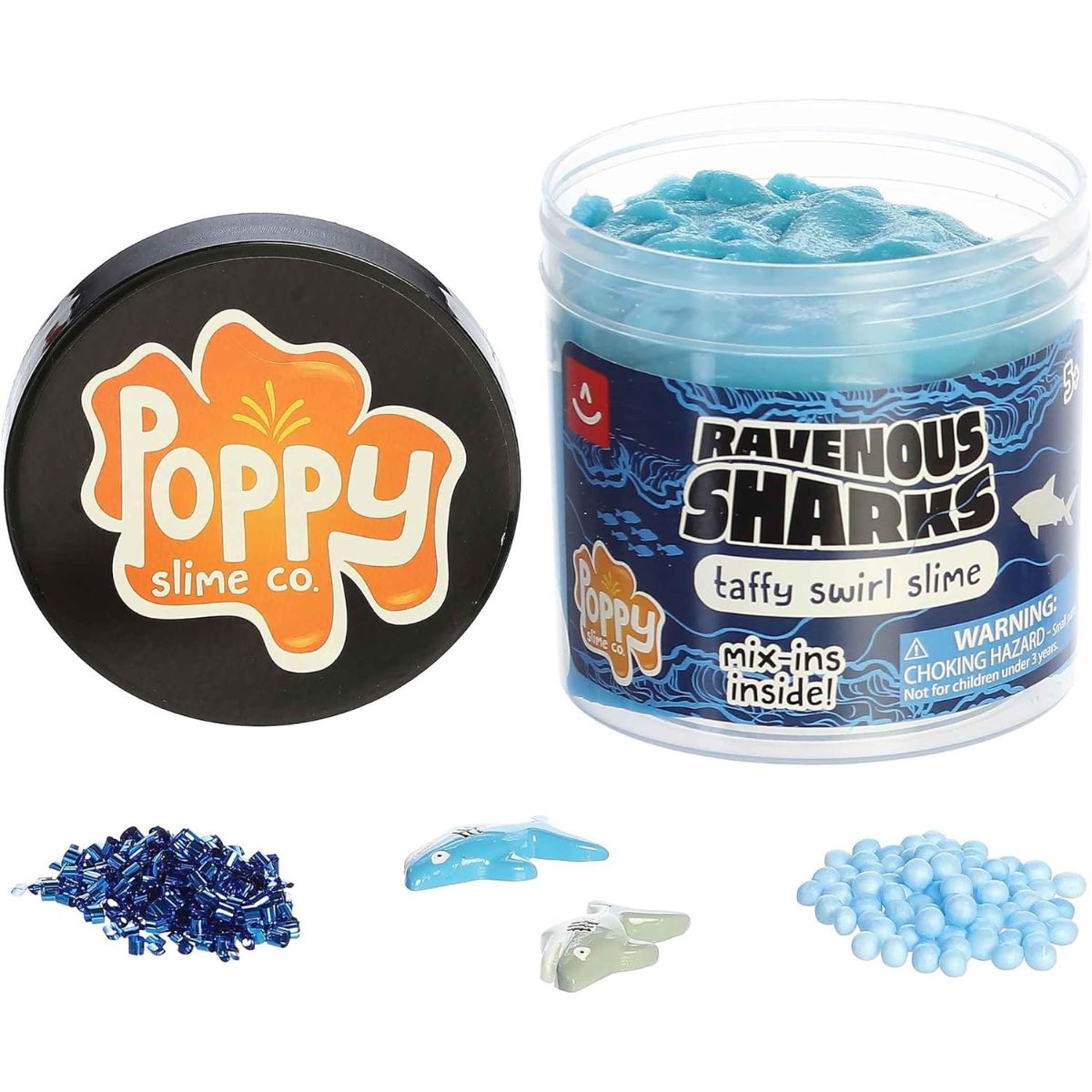 Aurora Toys Poppy Slime Co. Ravenous Sharks Taffy Swirl Slime