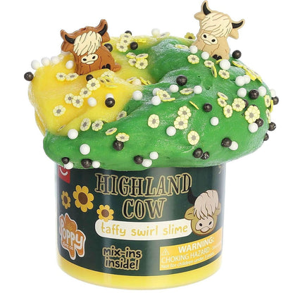 Aurora Toys Poppy Slime Co. Highland Cow Taffy Swirl Slime