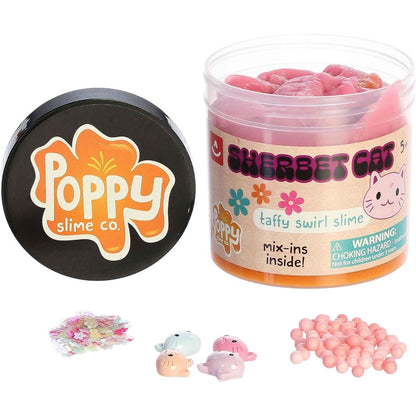 Aurora Toys Poppy Slime Co. Sherbet Cat Taffy Swirl Slime