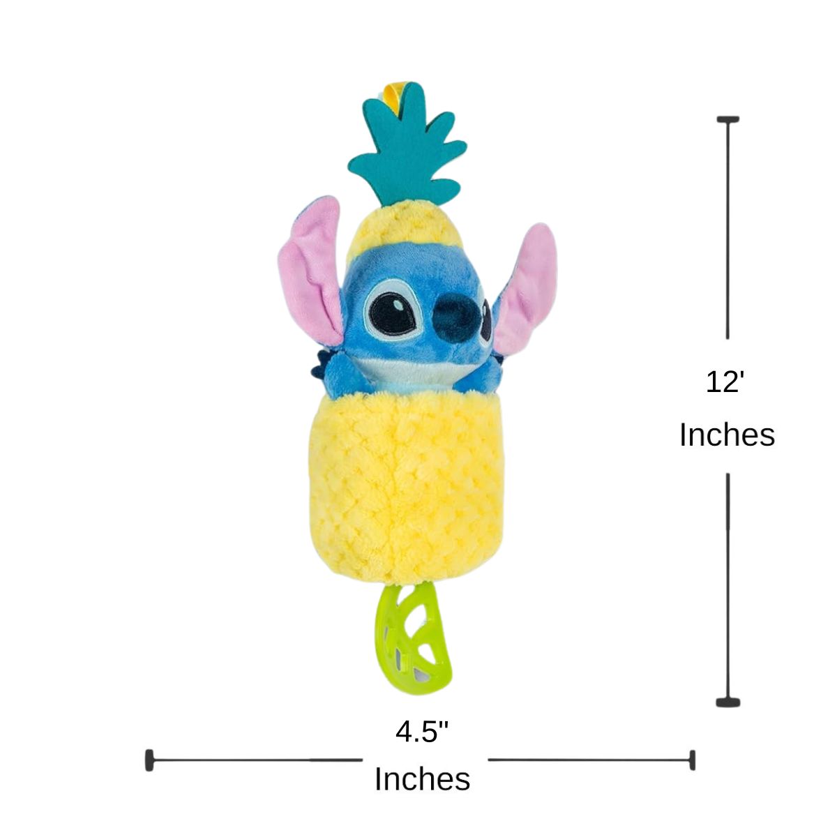 Disney Baby Stitch 12 Inch On-the-Go Pulldown Soft Activity Ziggle Teether Toy