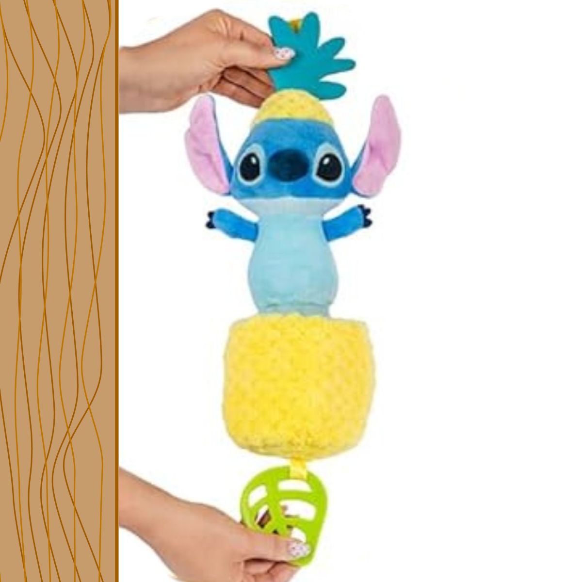 Disney Baby Stitch 12 Inch On-the-Go Pulldown Soft Activity Ziggle Teether Toy