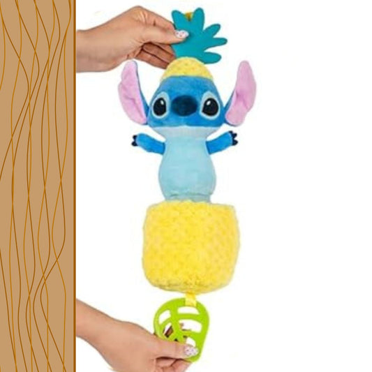Disney Baby Stitch 12 Inch On-the-Go Pulldown Soft Activity Ziggle Teether Toy